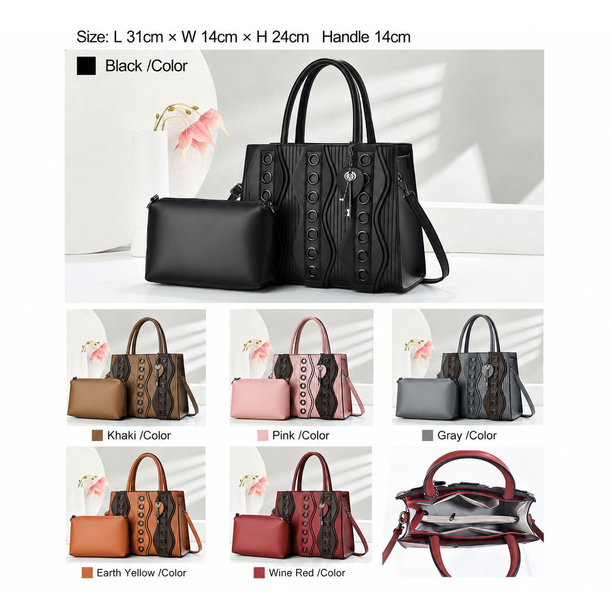 Women’s Elegant Fashion Handbag with Shoulder Bag & Clutch – Prime-101 - Image 2