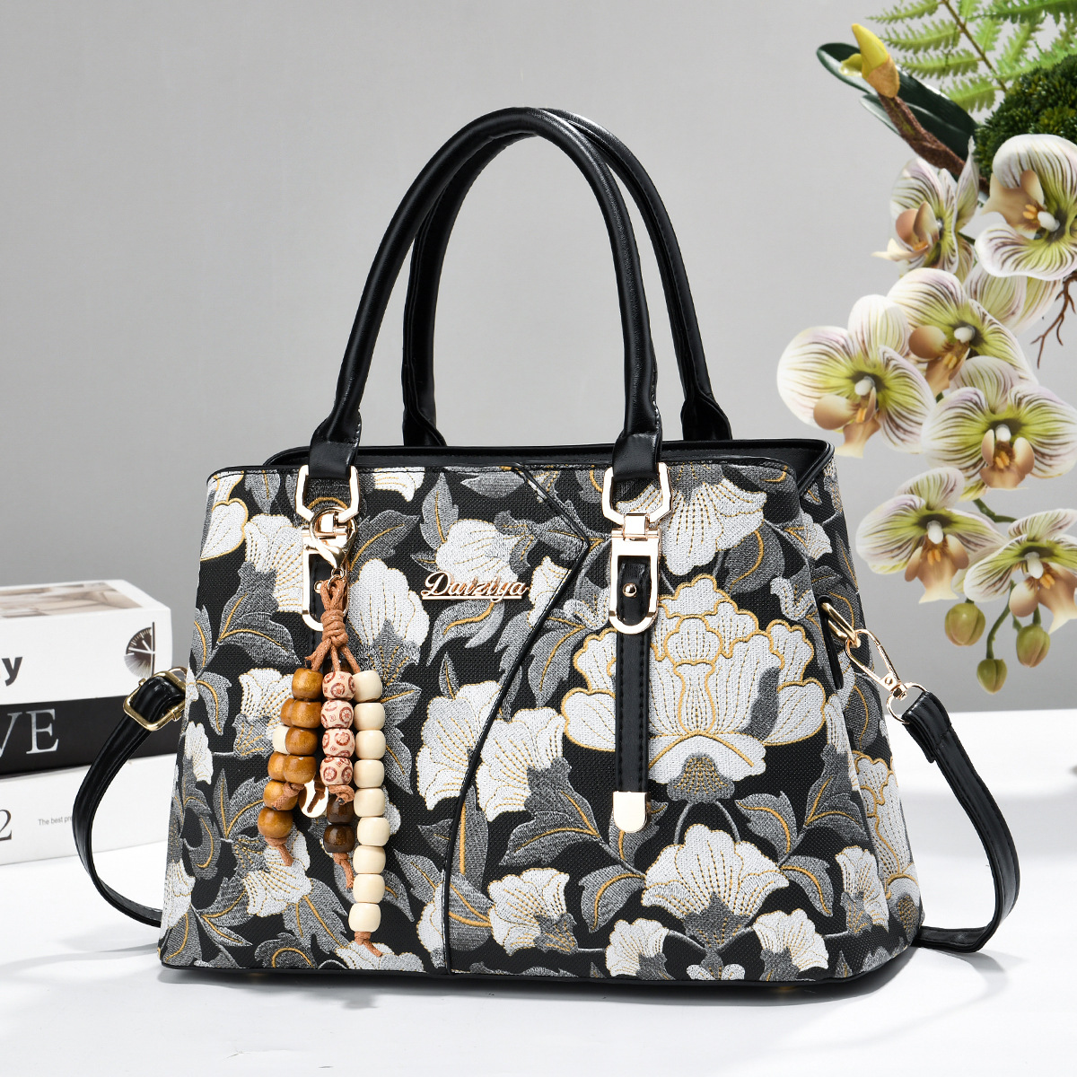 Daiziya Floral Print Leather Shoulder Bag & Handbag for Women Prime-108 - Image 2