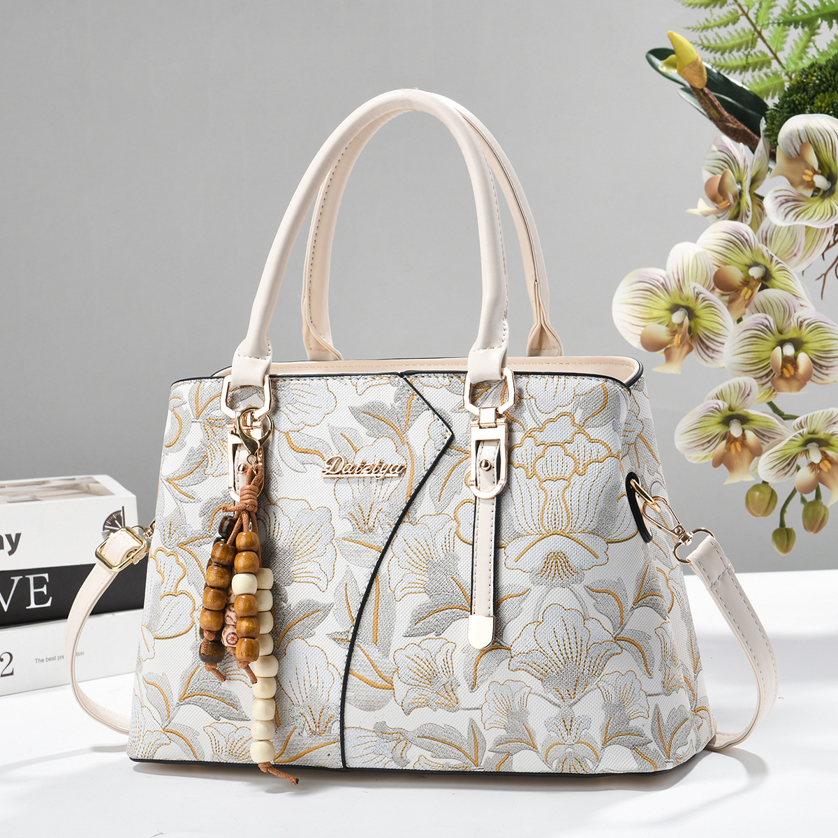 Daiziya Floral Print Leather Shoulder Bag & Handbag for Women Prime-108 - Image 8
