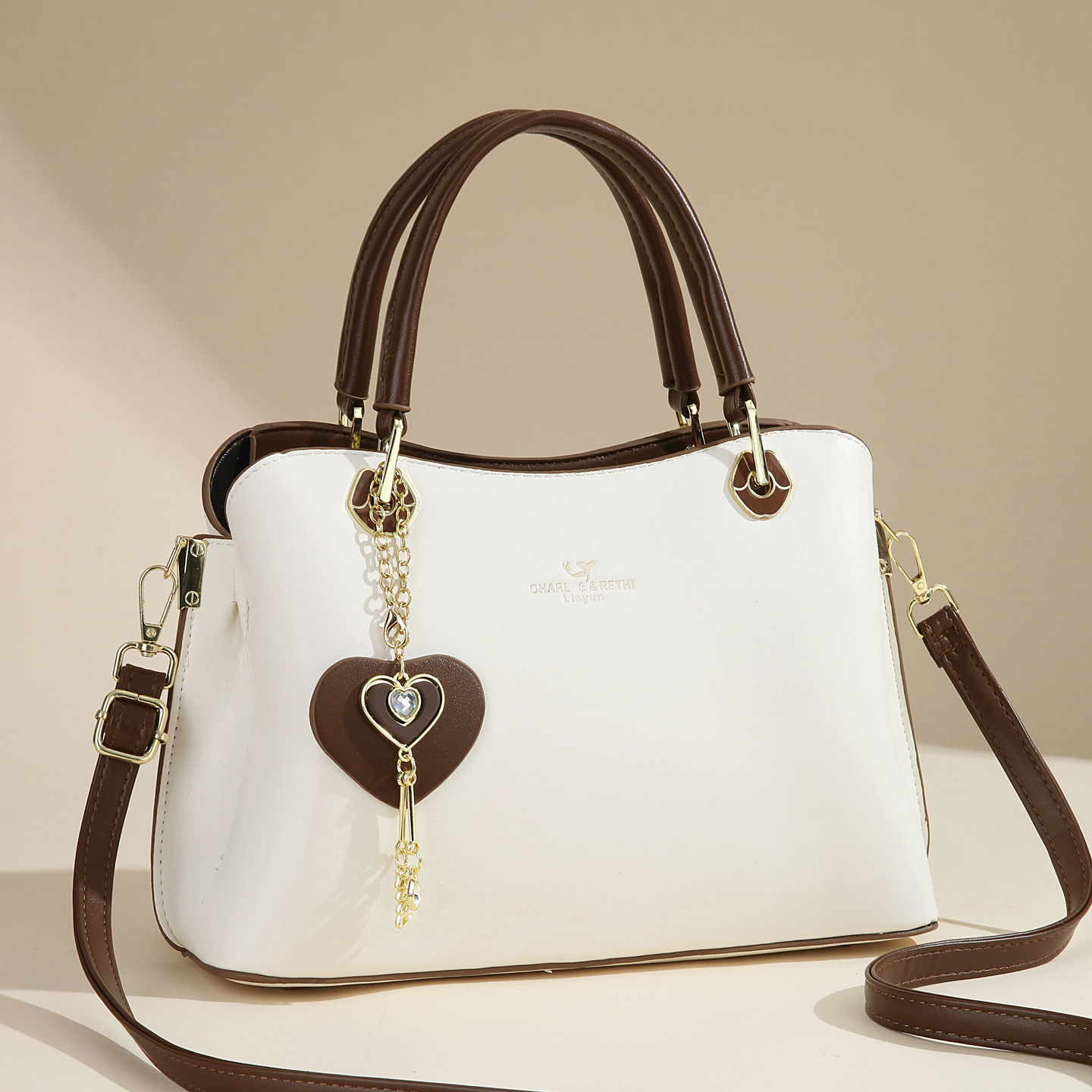 Premium Women’s Heart Charm Handbag – Elegant Leather Shoulder & Crossbody Bag Prime 126 - Image 6